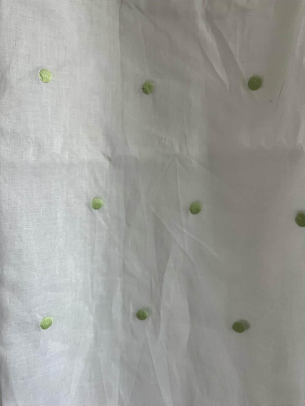 Pottery Barn Kids Light Green Polka Dot Sheer Curtains 44 x 84 - Picture 2 of 5